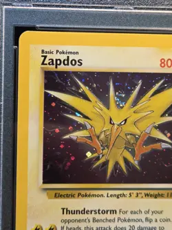 Pokemon 1999 Fossil Zapdos 15/62 Swirl Cosmos Holo Thunderstorm Deck PSA 8 NM-MT - Image 3