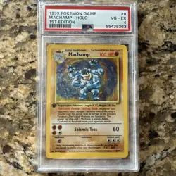 1999 BASE SET HOLO 1ST EDITION POKEMON 8/102 MACHAMP PSA 4 VG-EX - Image 1