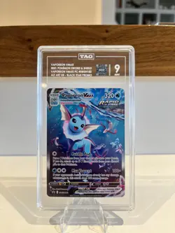 2021 Pokemon SWSH Vaporeon VMAX BSP #SWSH182 Vaporeon VMAX Alternate Art TAG 9 - Image 1