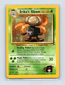 Erika's Gloom 45/132 Uncommon Gym Heroes Pokemon Unlimited Lightly Played - Image 1