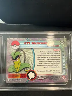 2000 Topps Chrome Pokemon - #71 Victreebel - Sparkle Chrome - graded 9.0 - Image 3