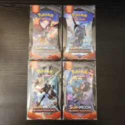 SM Burning Shadows Sleeved Booster Pack Art Set 4 In Sleeves Hanger Case Pokemon - Image 2