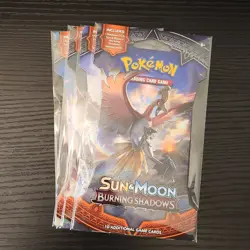 SM Burning Shadows Sleeved Booster Pack Art Set 4 In Sleeves Hanger Case Pokemon - Image 5