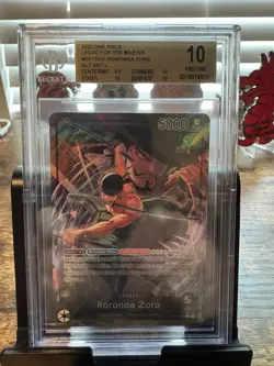 One Piece CCG Roronoa Zoro OP12-020 Alt Art Leader - English - BGS 10 Pristine - Image 1