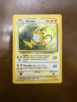 Raichu 14/102 Base Set Holo Rare Pokemon Card - Image 1