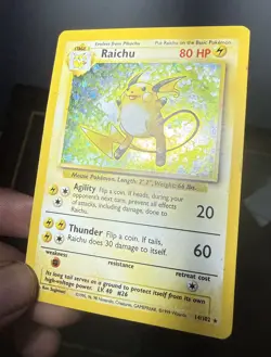 Raichu 14/102 Base Set Holo Rare Pokemon Card - Image 2
