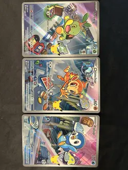 Pokemon MEP Holo Promo Card Lot Turtwig Chimchar Piplup 2026 - 3 Cards - Image 1