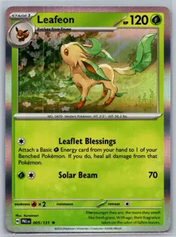 Leafeon 005/131 Holo Prismatic Evolutions Pokemon Card NM - Image 1