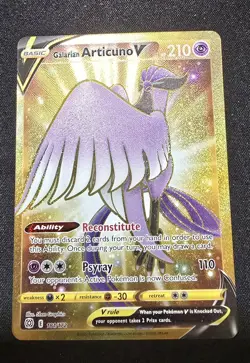 Pokemon TCG Galarian Articuno v 181/172 Brilliant Stars Gold Secret Rare Card - Image 1
