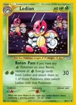 2x Ledian (#039/111) - Unlimited E - Neo Genesis MP Pokemon - Image 1
