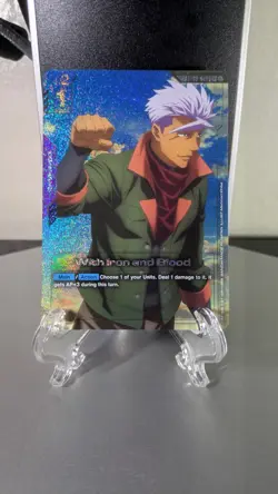 With Iron and Blood Alternate Art Foil - ST05-013 SP C+ - Gundam TCG Card Game - Image 1