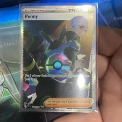 Pokemon TCG Penny Paldean Fates Trainer Holo Card 239/091 Illustration Rare NM - Image 1