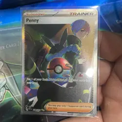 Pokemon TCG Penny Paldean Fates Trainer Holo Card 239/091 Illustration Rare NM - Image 2
