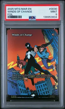 2025 MTG MARVEL'S SPIDER-MAN: SOURCE MAT FOIL #0030 WINDS OF CHANGE PSA 9 - Image 1