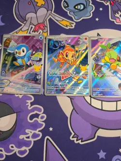 Pokemon First Partner Turtwig Chimchar Piplup 40 41 42 Full Art Black StarPromo - Image 3