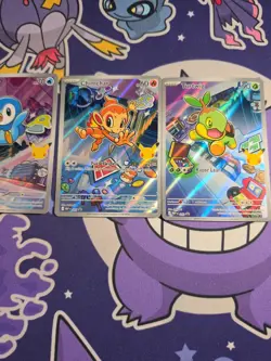 Pokemon First Partner Turtwig Chimchar Piplup 40 41 42 Full Art Black StarPromo - Image 4
