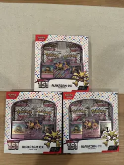 LOT OF 3 - Alakazam Ex Collection Boxes Scarlet & Violet 151 Pokemon 2023 Sealed - Image 1