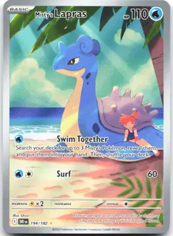 Misty's Lapras 194/182 Illustration Rare Destined Rivals Pokemon Near Mint - Image 1