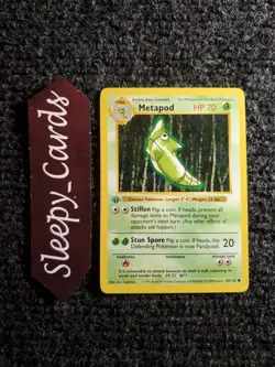 1999 POKEMON SET 1ST EDITION #54/102 METAPOD Shadowless NM - Image 1