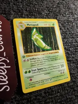 1999 POKEMON SET 1ST EDITION #54/102 METAPOD Shadowless NM - Image 3