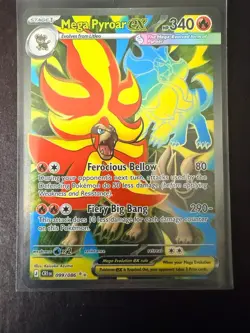 Mega Pyroar ex 99/86 Full Art Double Ultra Rare Pokemon Chaos Rising ME04 NM - Image 1