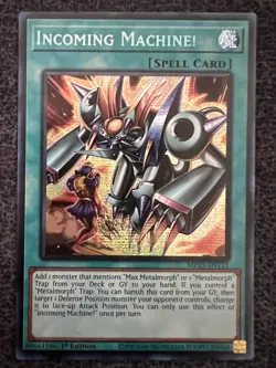 Yugioh Incoming Machine! MP25-EN111 Prismatic Secret Rare 1st Edition NM - Image 1