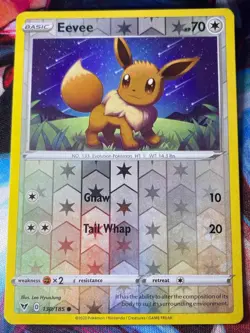 2020 Pokemon Sword & Shield Vivid Voltage Eevee #130/185 Reverse Holo - Image 1