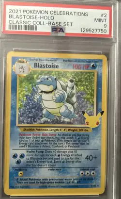 2021 Pokemon Celebrations Blastoise Holo Classic Collection Base Set #2 Mint 9 - Image 1