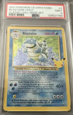 2021 Pokemon Celebrations Blastoise Holo Classic Collection Base Set #2 Mint 9 - Image 2