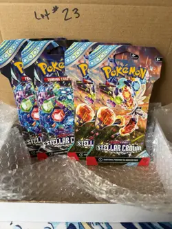 Pokemon TCG Scarlet & Violet Stellar Crown Set of 4 Packs Sealed English Lot #23 - Image 1