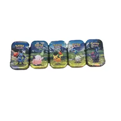 Ascended Heroes Mini Tin Connecting Art Bundle Set Of 5 (Empty, No Packs) - Image 1