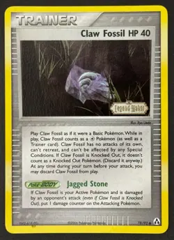 Pokemon TCG: Claw Fossil HP 40 - 78/92 EX Legend Maker Reverse Holo - LP - Image 1