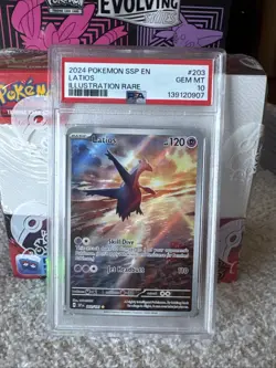 2024 Pokemon Surging Sparks Latios #203/191 PSA 10 GEM MINT - Image 2