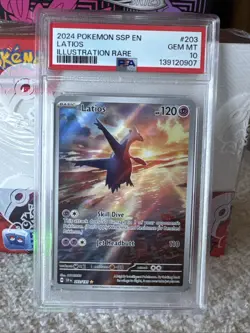 2024 Pokemon Surging Sparks Latios #203/191 PSA 10 GEM MINT - Image 3