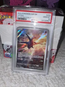 2024 Pokemon Surging Sparks Latios #203/191 PSA 10 GEM MINT - Image 5