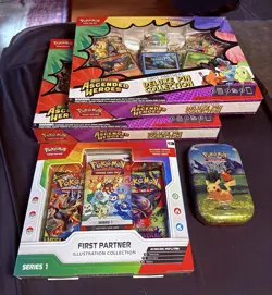 2 Pokemon Ascended Heroes Deluxe Pin Clx PLUS Tin PLUS First partner - Image 1