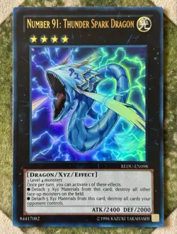 YuGiOh NUMBER 91: THUNDER SPARK DRAGON Ultra Rare REDU-EN098 - Image 2