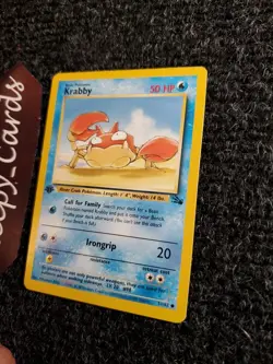 Pokemon – Krabby - 51/62 – 1st Edition - Fossil - Common NM - Image 2