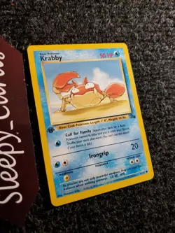 Pokemon – Krabby - 51/62 – 1st Edition - Fossil - Common NM - Image 3