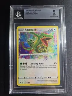 2020 Pokemon Sword & Shield Vivid Voltage Rayquaza #138 Holo Beckett BGS 9 Mint - Image 1
