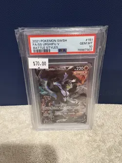 SS URSHIFU V ALT ART 2021 POKEMON SWSH BATTLE STYLES #151 PSA 10 GEM MINT - Image 1