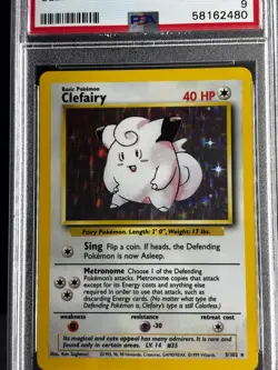 PSA 9 1999 Pokemon Clefairy 5/102 Base Set Unlimited Holo Mint - Image 2