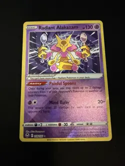 Pokemon Radiant Alakazam 059/195 Silver Tempest Radiant Rare Holo 130 HP - Image 1