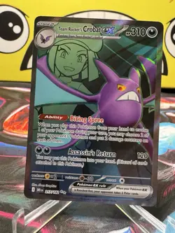 Team Rocket's Crobat ex 217/182 Pokemon TCG Destined Rivals Full Art Pokemon NM - Image 1