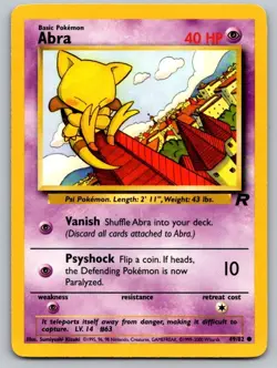 Abra 49/82 Common Team Rocket Pokemon Unlimited Lightly Played - Image 1