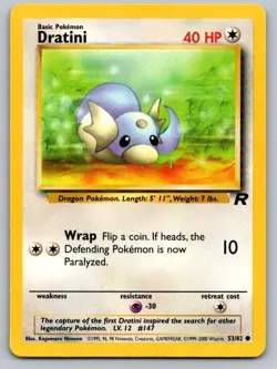 Dratini 53/82 Common Team Rocket Pokemon Unlimited Lightly Played - Image 1