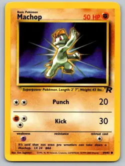 Machop 59/82 Common Team Rocket Pokemon Unlimited Lightly Played - Image 1