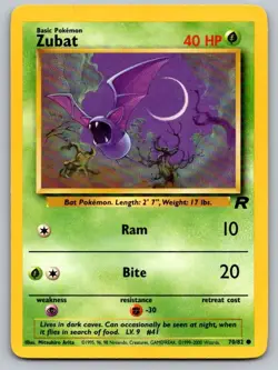 Zubat 70/82 Common Team Rocket Pokemon Unlimited Lightly Played - Image 1
