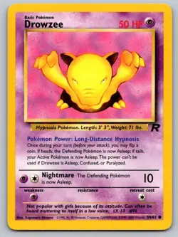 Drowzee 54/82 Common Team Rocket Pokemon Unlimited Lightly Played - Image 1