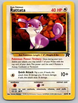 Rattata 66/82 Common Team Rocket Pokemon Unlimited Lightly Played - Image 1